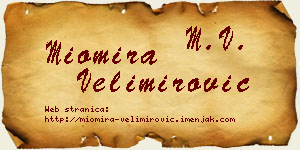 Miomira Velimirović vizit kartica
